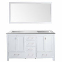 Load image into Gallery viewer, LAVIVA 313ANG-60W-MW Wilson 60 - White Cabinet + Matte White VIVA Stone Solid Surface Countertop