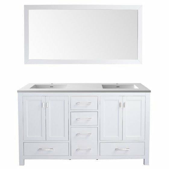 LAVIVA 313ANG-60W-MW Wilson 60 - White Cabinet + Matte White VIVA Stone Solid Surface Countertop