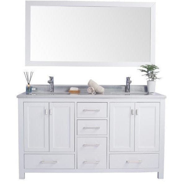 LAVIVA 313ANG-60W-WS Wilson 60 - White Cabinet + White Stripe Countertop