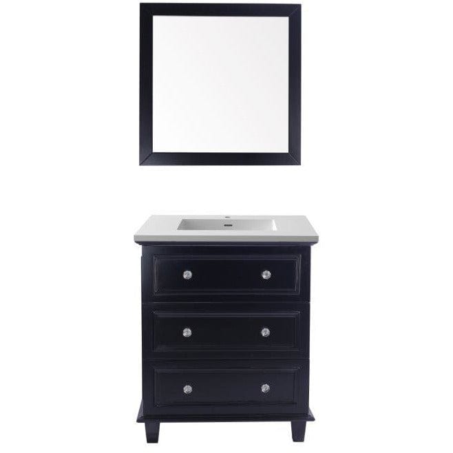 LAVIVA 313DVN-30E-MW Luna - 30 - Espresso Cabinet + Matte White VIVA Stone Solid Surface Countertop