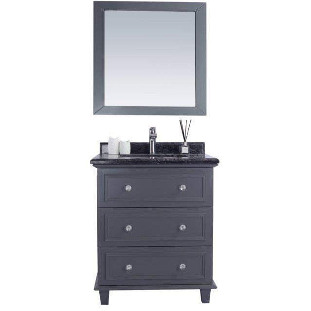 LAVIVA 313DVN-30G-BW Luna - 30 - Maple Grey Cabinet + Black Wood  Counter