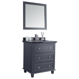 LAVIVA 313DVN-30G-BW Luna - 30 - Maple Grey Cabinet + Black Wood  Counter