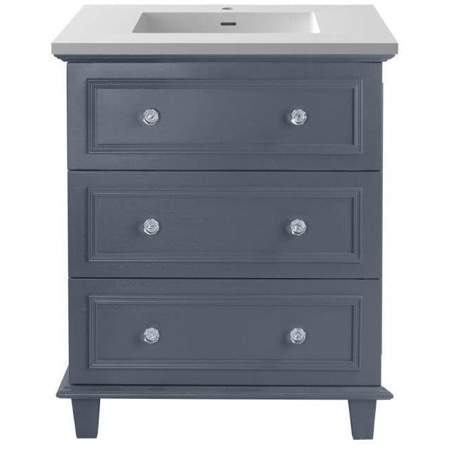 LAVIVA 313DVN-30G-MW Luna - 30 - Maple Grey Cabinet + Matte White VIVA Stone Solid Surface Countertop