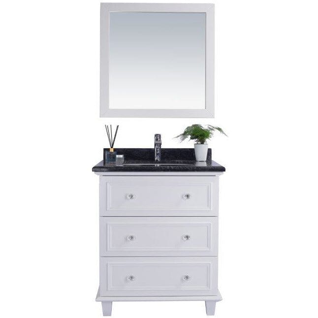 LAVIVA 313DVN-30W-BW Luna - 30 - White Cabinet + Black Wood  Counter