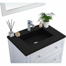 Load image into Gallery viewer, LAVIVA 313DVN-30W-MB Luna - 30 - White Cabinet + Matte Black VIVA Stone Solid Surface Countertop