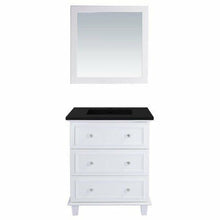 Load image into Gallery viewer, LAVIVA 313DVN-30W-MB Luna - 30 - White Cabinet + Matte Black VIVA Stone Solid Surface Countertop