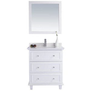 LAVIVA 313DVN-30W-WQ Luna - 30 - White Cabinet + White Quartz  Counter