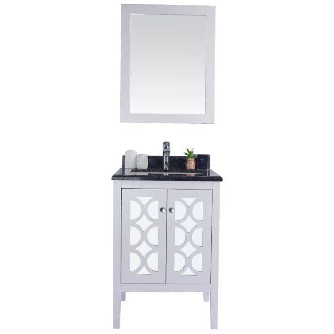 LAVIVA 313MKSH-24W-BW Mediterraneo - 24 - White Cabinet + Black Wood Counter