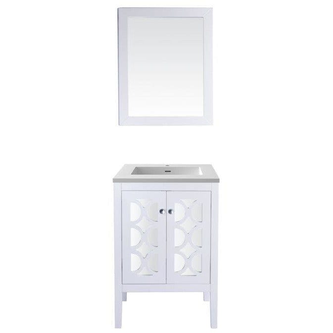 LAVIVA 313MKSH-24W-MW Mediterraneo - 24 - White Cabinet + Matte White VIVA Stone Solid Surface Countertop