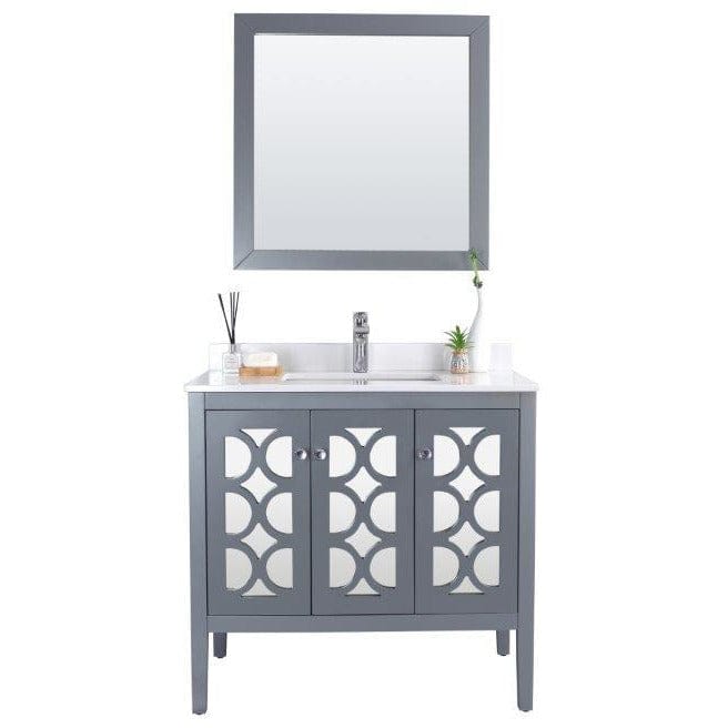 LAVIVA 313MKSH-36G-WQ Mediterraneo - 36 - Grey Cabinet + White Quartz Counter