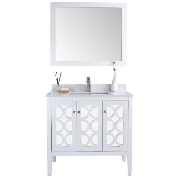 LAVIVA 313MKSH-36W-WQ Mediterraneo - 36 - White Cabinet + White Quartz Counter