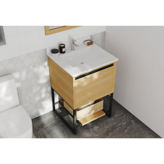 LAVIVA 313SMR-24CO-WQ Alto 24 - California White Oak Cabinet + White Quartz Countertop