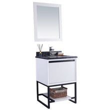 Load image into Gallery viewer, LAVIVA 313SMR-24W-BW Alto 24 - White Cabinet + Black Wood Countertop