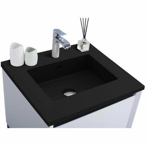 LAVIVA 313SMR-24W-MB Alto 24 - White Cabinet + Matte Black VIVA Stone Solid Surface Countertop