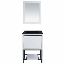 Load image into Gallery viewer, LAVIVA 313SMR-24W-MB Alto 24 - White Cabinet + Matte Black VIVA Stone Solid Surface Countertop
