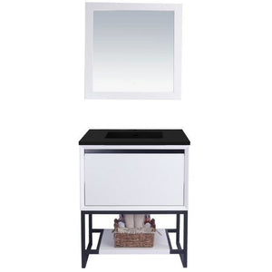 LAVIVA 313SMR-30W-MB Alto 30 - White Cabinet + Matte Black VIVA Stone Solid Surface Countertop