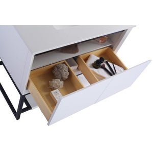 LAVIVA 313SMR-36W-BW Alto 36 - White Cabinet + Black Wood Countertop