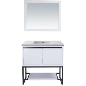 LAVIVA 313SMR-36W-MW Alto 36 - White Cabinet + Matte White VIVA Stone Solid Surface Countertop