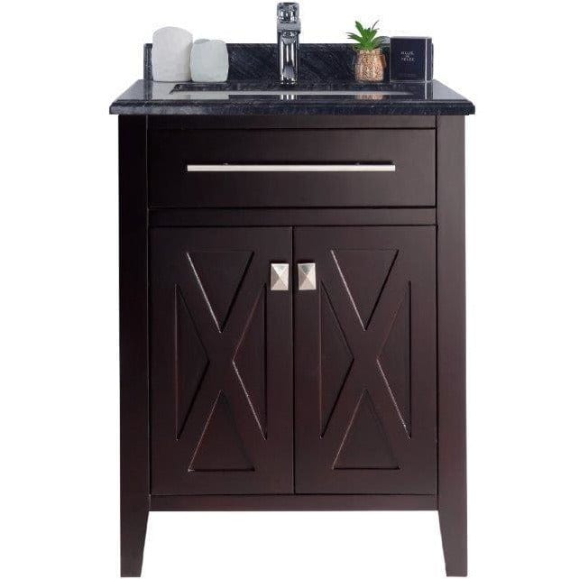 LAVIVA 313YG319-24B-BW Wimbledon - 24 - Brown Cabinet + Black Wood Counter