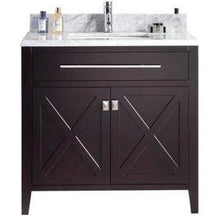 Load image into Gallery viewer, LAVIVA 313YG319-36B-WC Wimbledon - 36 - Brown Cabinet + White Carrera Counter