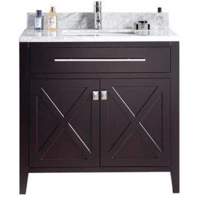 LAVIVA 313YG319-36B-WC Wimbledon - 36 - Brown Cabinet + White Carrera Counter