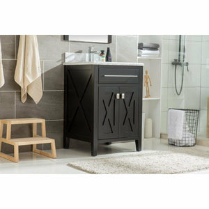 LAVIVA 313YG319-24B-WC Wimbledon - 24 - Brown Cabinet + White Carrera Counter