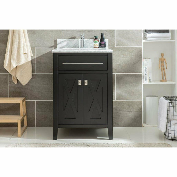 LAVIVA 313YG319-24B-WC Wimbledon - 24 - Brown Cabinet + White Carrera Counter