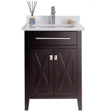 Load image into Gallery viewer, LAVIVA 313YG319-24B-WQ Wimbledon - 24 - Brown Cabinet + White Quartz Counter