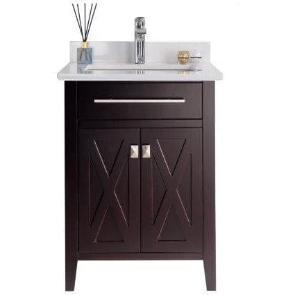 LAVIVA 313YG319-24B-WQ Wimbledon - 24 - Brown Cabinet + White Quartz Counter