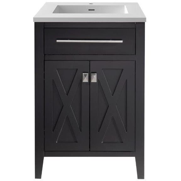 LAVIVA 313YG319-24E-MW Wimbledon - 24 - Espresso Cabinet + Matte White VIVA Stone Solid Surface Countertop