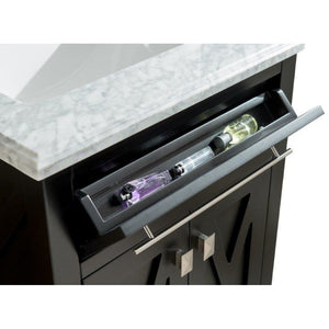 LAVIVA 313YG319-24E-MB Wimbledon - 24 - Espresso Cabinet + Matte Black VIVA Stone Solid Surface Countertop