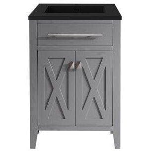 LAVIVA 313YG319-24G-MB Wimbledon - 24 - Grey Cabinet + Matte Black VIVA Stone Solid Surface Countertop