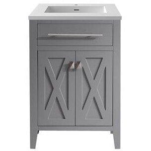 LAVIVA 313YG319-24G-MW Wimbledon - 24 - Grey Cabinet + Matte White VIVA Stone Solid Surface Countertop