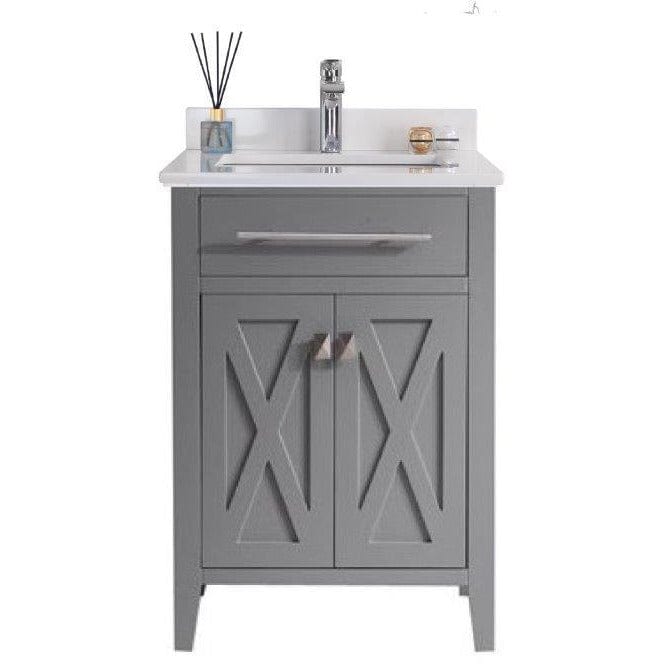 LAVIVA 313YG319-24G-WQ Wimbledon - 24 - Grey Cabinet + White Quartz Counter