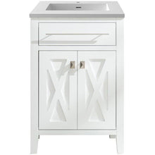 Load image into Gallery viewer, LAVIVA 313YG319-24W-MW Wimbledon - 24 - White Cabinet + Matte White VIVA Stone Solid Surface Countertop