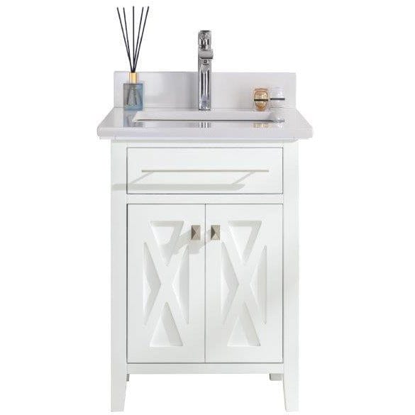 LAVIVA 313YG319-24W-WQ Wimbledon - 24 - White Cabinet + White Quartz Counter