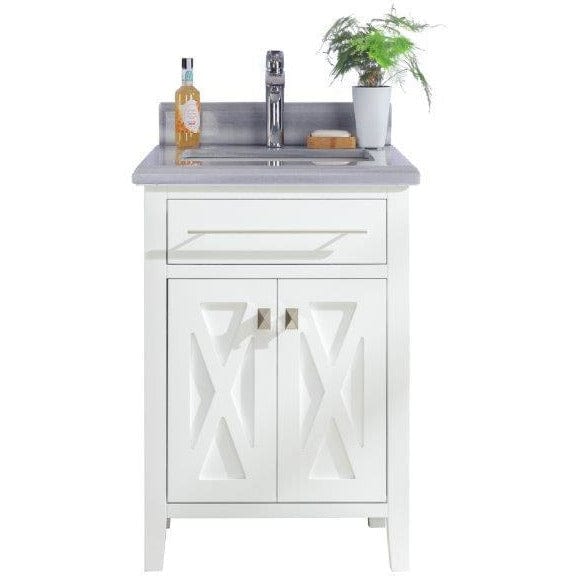 LAVIVA 313YG319-24W-WS Wimbledon - 24 - White Cabinet + White Stripes Counter