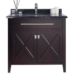 LAVIVA 313YG319-36B-BW Wimbledon - 36 - Brown Cabinet + Black Wood Counter