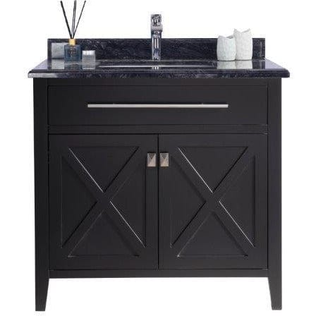 LAVIVA 313YG319-36E-BW Wimbledon - 36 - Espresso Cabinet + Black Wood Counter