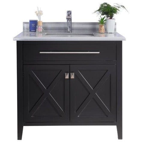 LAVIVA 313YG319-36E-WS Wimbledon - 36 - Espresso Cabinet + White Stripes Counter