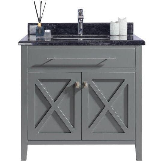 LAVIVA 313YG319-36G-BW Wimbledon - 36 - Grey Cabinet + Black Wood Counter