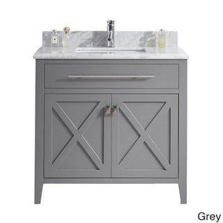 LAVIVA 313YG319-36G-WC Wimbledon - 36 - Grey Cabinet + White Carrera Counter