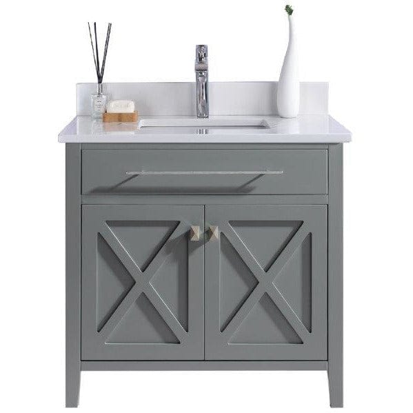 LAVIVA 313YG319-36G-WQ Wimbledon - 36 - Grey Cabinet + White Quartz Counter