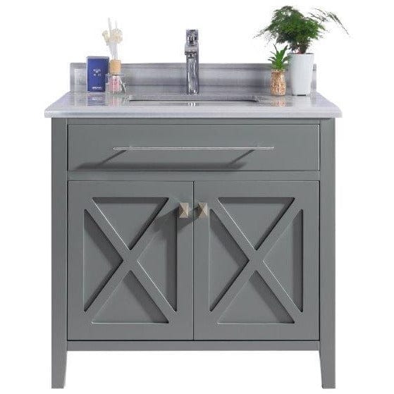 LAVIVA 313YG319-36G-WS Wimbledon - 36 - Grey Cabinet + White Stripes Counter