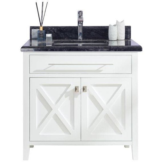 LAVIVA 313YG319-36W-BW Wimbledon - 36 - White Cabinet + Black Wood Counter