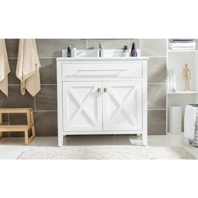 LAVIVA 313YG319-36W-WC Wimbledon - 36 - White Cabinet + White Carrera Counter