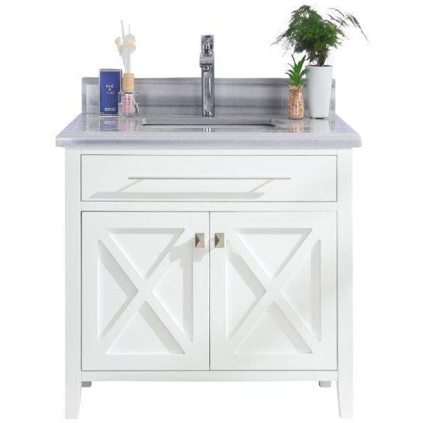 LAVIVA 313YG319-36W-WS Wimbledon - 36 - White Cabinet + White Stripes Counter