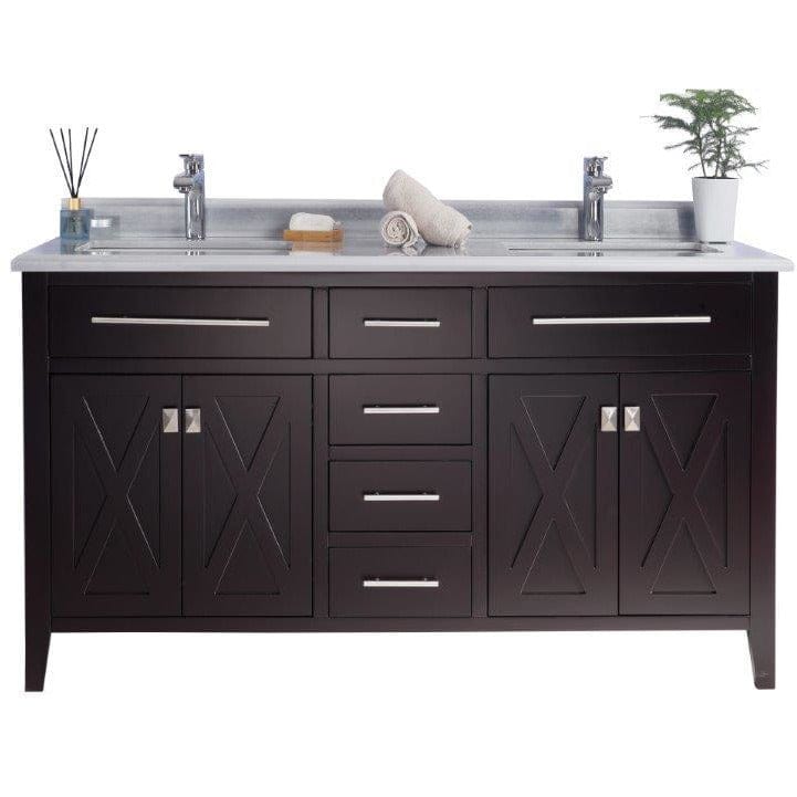 LAVIVA 313YG319-60B-WS Wimbledon - 60 - Brown Cabinet + White Stripes Counter