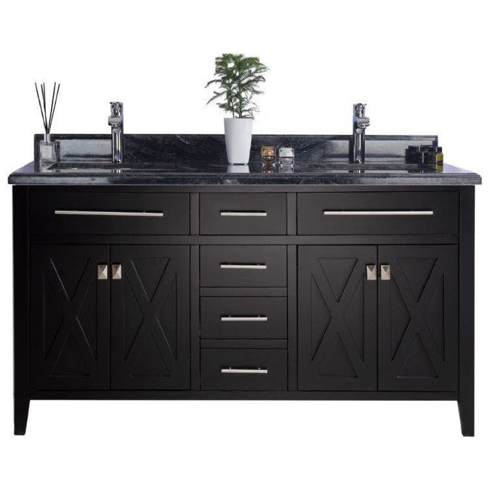 LAVIVA 313YG319-60E-BW Wimbledon - 60 - Espresso Cabinet + Black Wood Counter