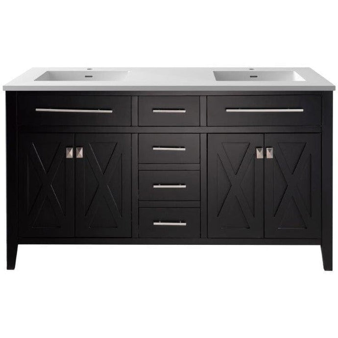 LAVIVA 313YG319-60E-MW Wimbledon - 60 - Espresso Cabinet + Matte White VIVA Stone Solid Surface Countertop